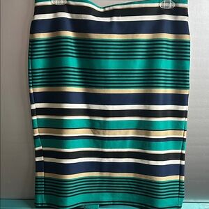 NY & Company Green Tan Blue Women's Skirt #5203